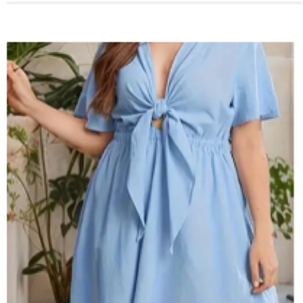 Chic Light Blue Short Dress